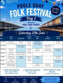 The heatwave is finally easing, and tomorrow will be the perfect time to enjoy some live acoustic music by the water! 

I’ll be playing at the Poole Quay Folk Festival tomorrow from 11:30 - 12:30